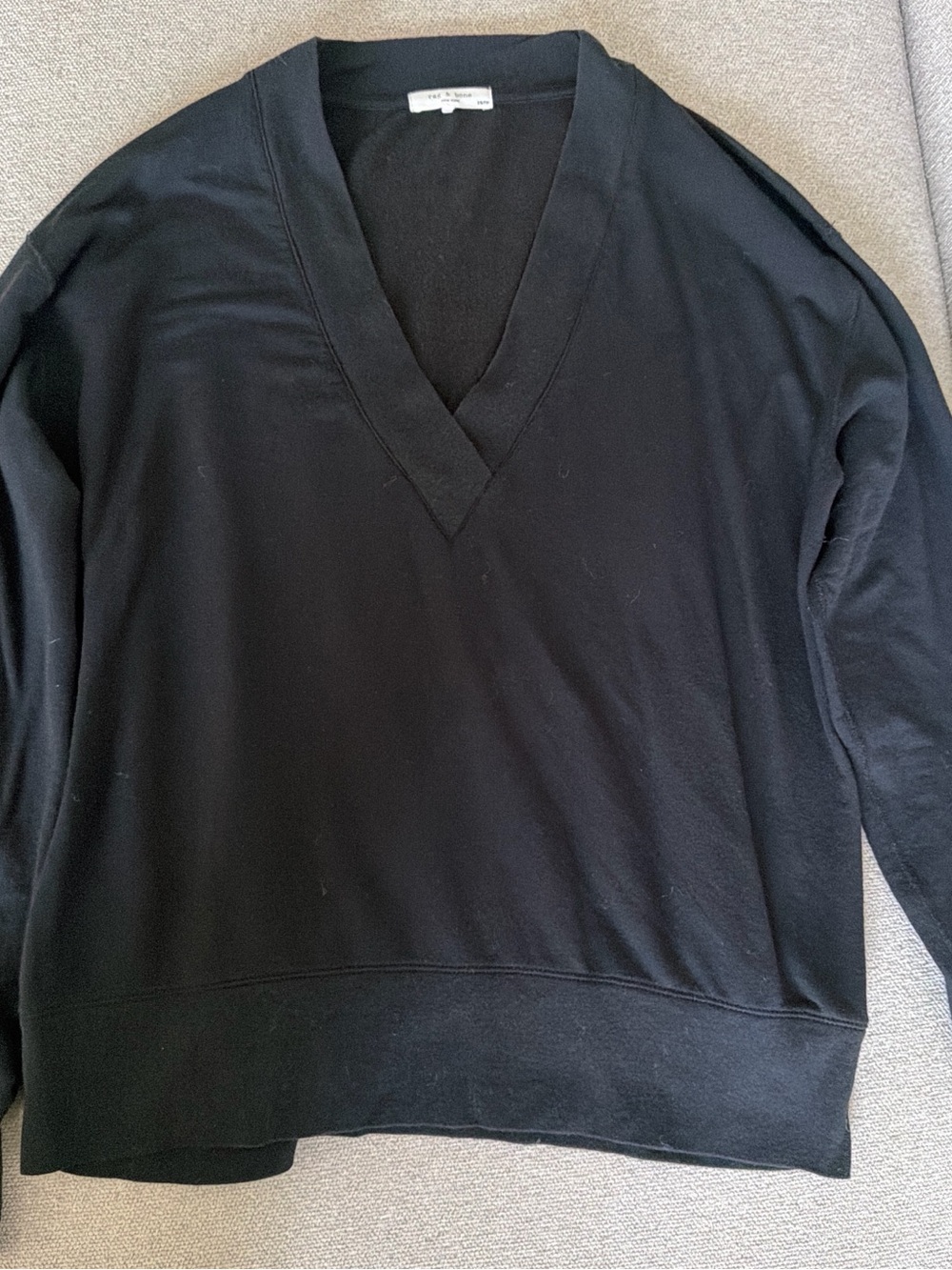 rag & bone Unisex Black V-Neck Pullover Sweater
